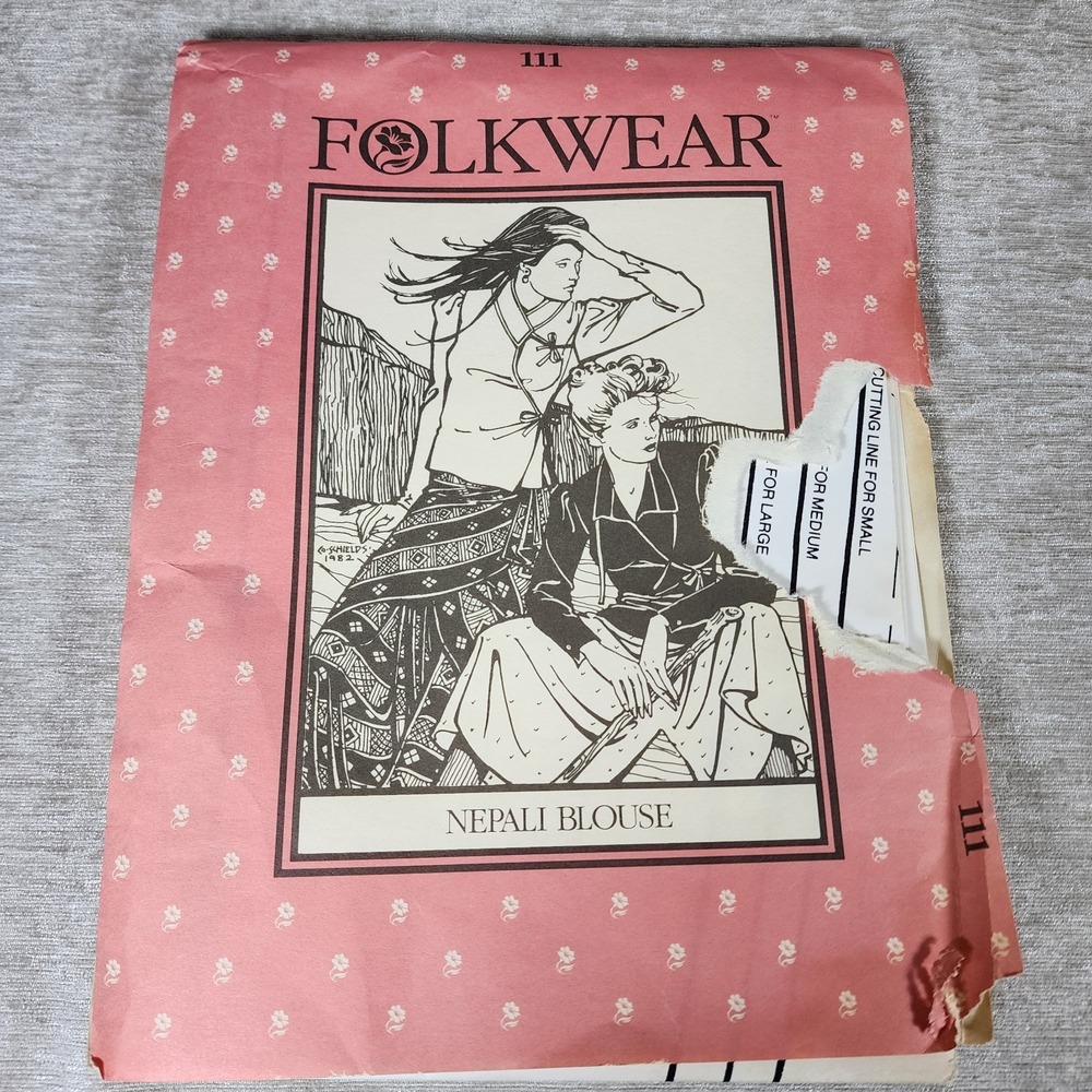 Vintage 1982 Folkwear 111 Nepali Blouse Pattern
